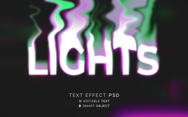 Free PSD | Text effect liquid typography