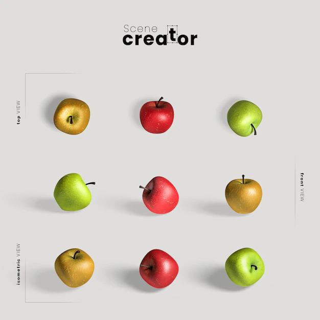 Free PSD | Thanksgiving arrangement with colorful apples