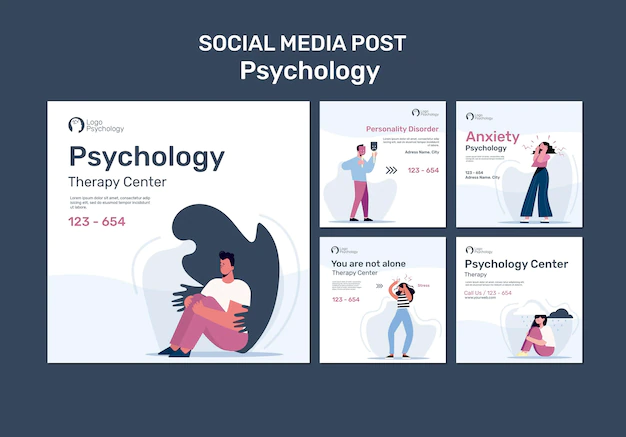 Free PSD | Therapy center social media post template