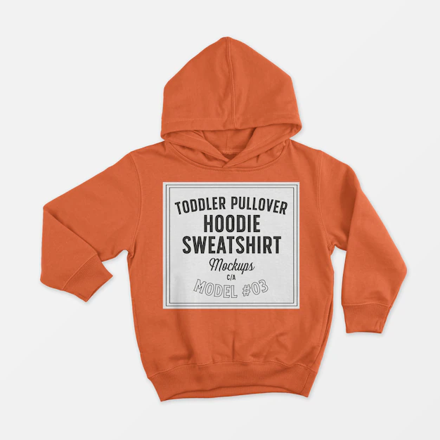 Free PSD | Toddler pullover hoodie sweatshirt mockup