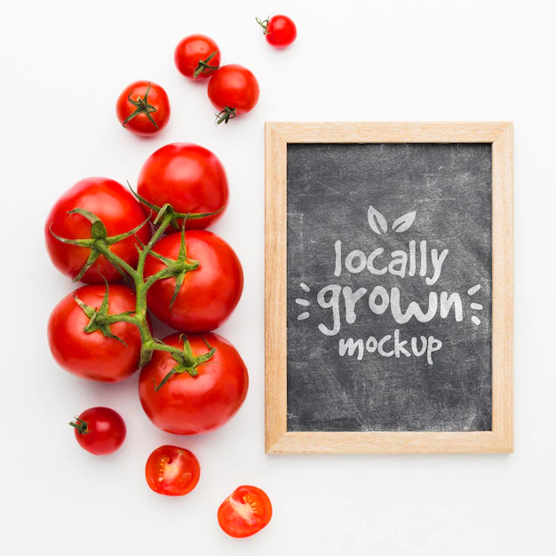 Free PSD | Tomatoes locally grown fruit mock-up