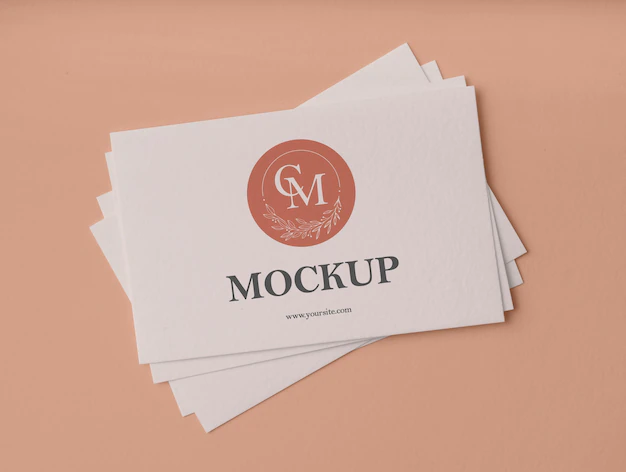 Free PSD | Top view elegant business cards mockup