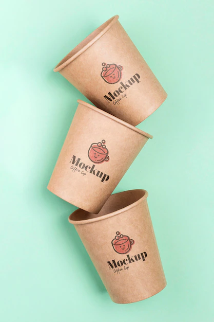 Free PSD | Top view on disposable packaging mockup