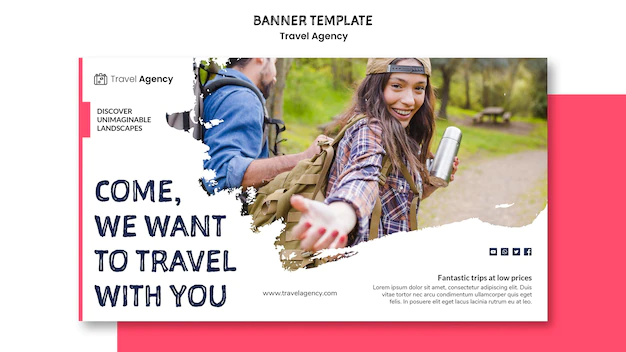 Free PSD | Travel agency banner style