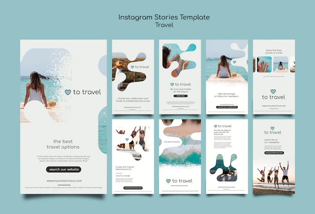Free PSD | Travel concept instagram stories