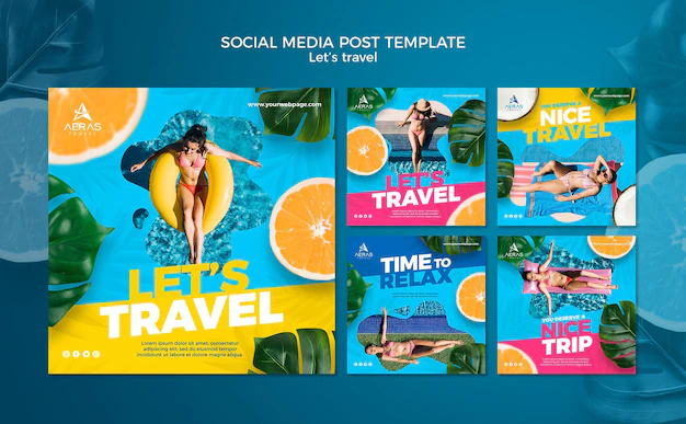 Free PSD | Travel concept social media post template