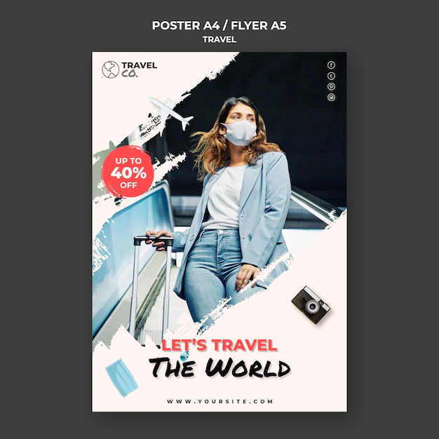 Free PSD | Travel poster template