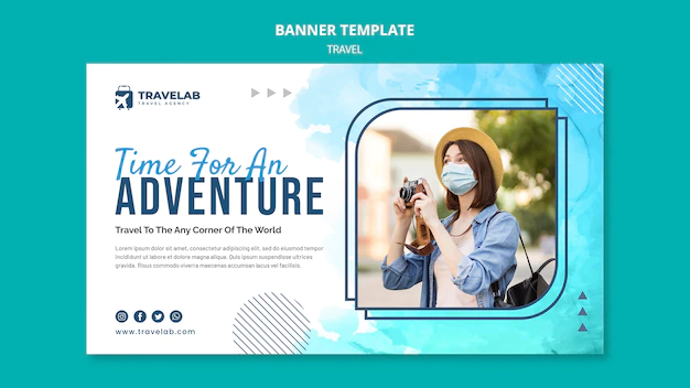 Free PSD | Travel the world banner template