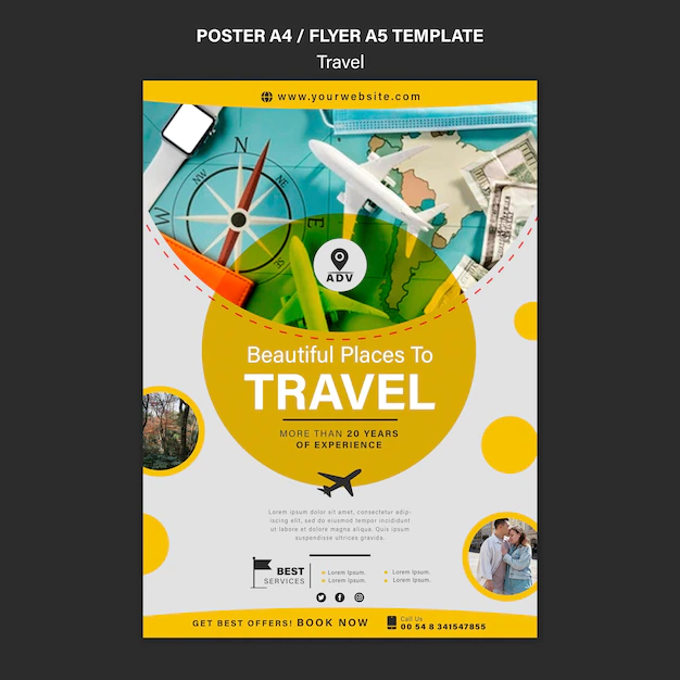 Free PSD | Traveling agency print template