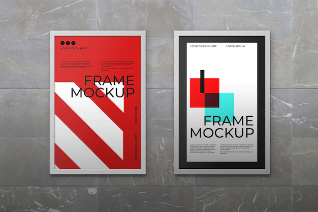 Free PSD | Two posters frame mockup