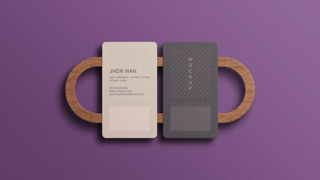 Free PSD | Vertical business card mockup