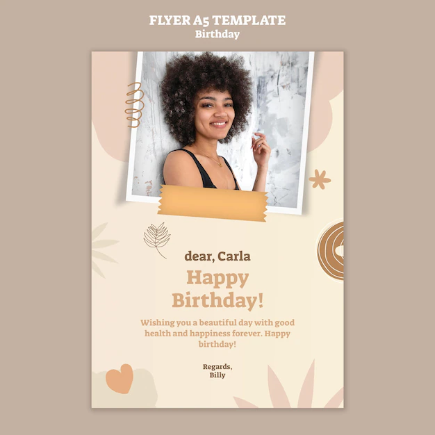 Free PSD | Vertical flyer for birthday celebration