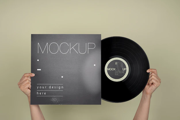 Free PSD | Vinyl record mockup design
