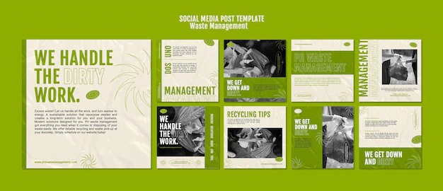 Free PSD | Waste management social media post design template