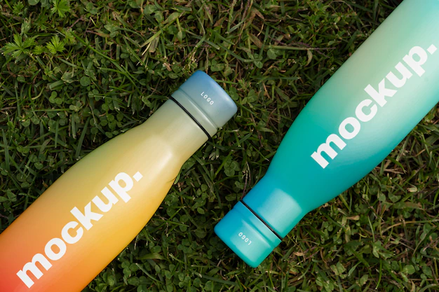 Free PSD | Water bottle mock-up composition