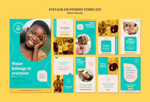 Free PSD | Water charity insta story design template