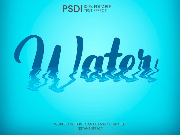 Free PSD | Water text effect