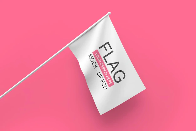 Free PSD | Waving flag mockup