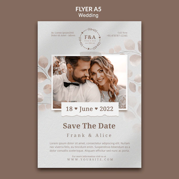 Free PSD | Wedding celebration flyer template