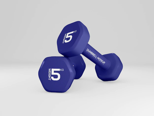 Free PSD | Weights dumbbell for training mockup