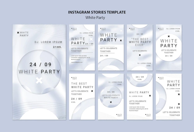 Free PSD | White party instagram stories template design