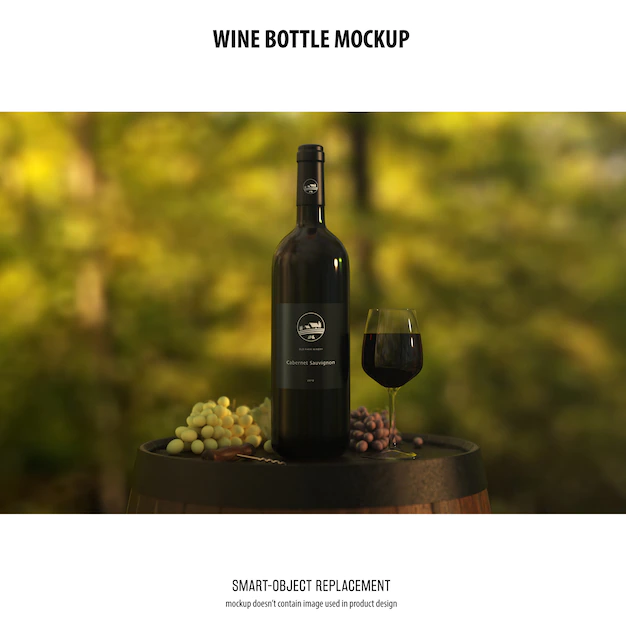 Free PSD | Wine bottle mockup