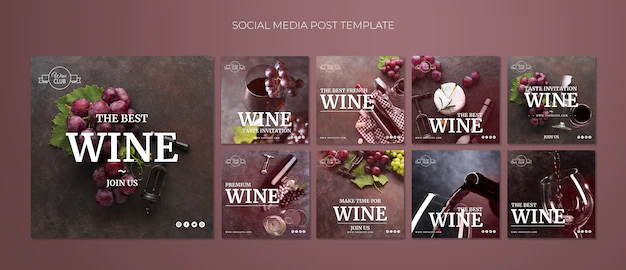 Free PSD | Wine tasting social media post template