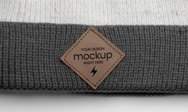 Free PSD | Wool hat label mockup