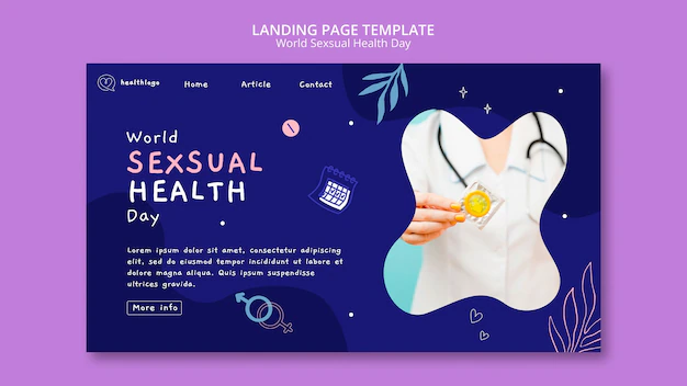 Free PSD | World sexual health day landing page template