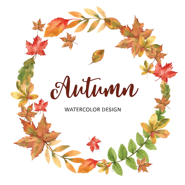 Free PSD | Wreath with autumn theme template