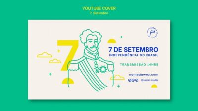 Free PSD | Youtube cover template for sete de setembro celebration