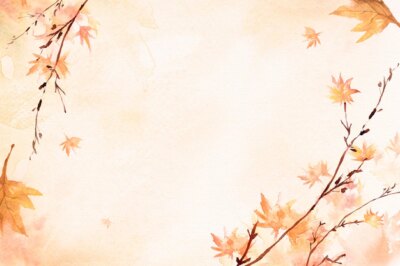 Free Photo | Maple leaf border background in orange watercolor autumn season