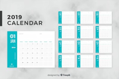 Free Vector | 2019 month calendar