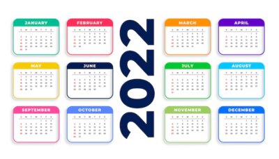 Free Vector | 2022 new year clean calendar template