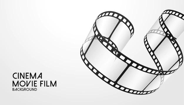 Free Vector | 3d film roll on white background