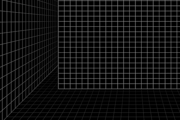 Free Vector | 3d wireframe grid room background