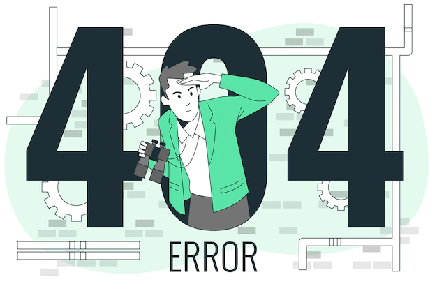Free Vector | 404 error with person looking for concept illustration