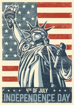 Free Vector | 4th of july vintage poster
