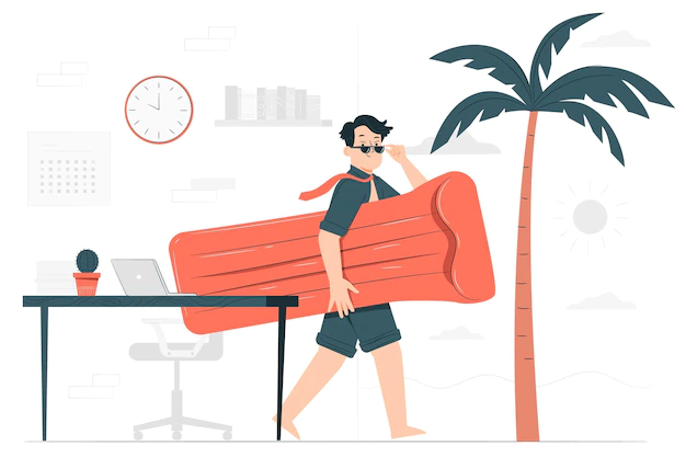 Free Vector | A day off concept illustration