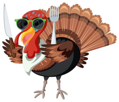Free Vector | A turkey character on white background
