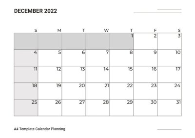 Free Vector | A4 template calendar planning december