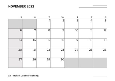 Free Vector | A4 template calendar planning november