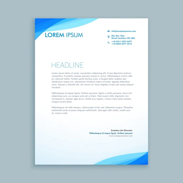 Free Vector | Abstract corporate blue wave letterhead