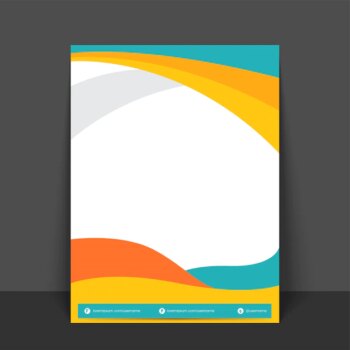 Free Vector | Abstract flyer, template or banner design with colorful waves and space for your text.