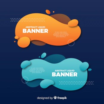 Free Vector | Abstract liquid banner collection