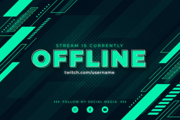 Free Vector | Abstract offline twitch banner