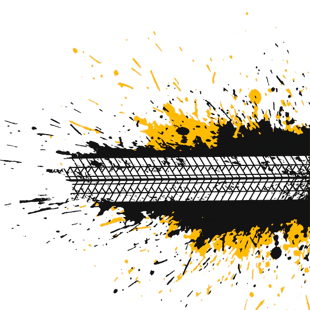 Free Vector | Abstract splatter background with tire track