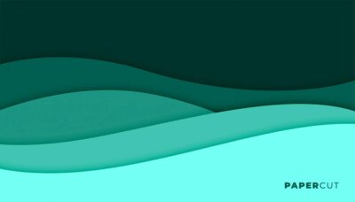 Free Vector | Abstract turquoise color papercut style background design