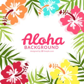 Free Vector | Aloha background with tropical flowers