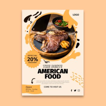 Free Vector | American food flyer vertical